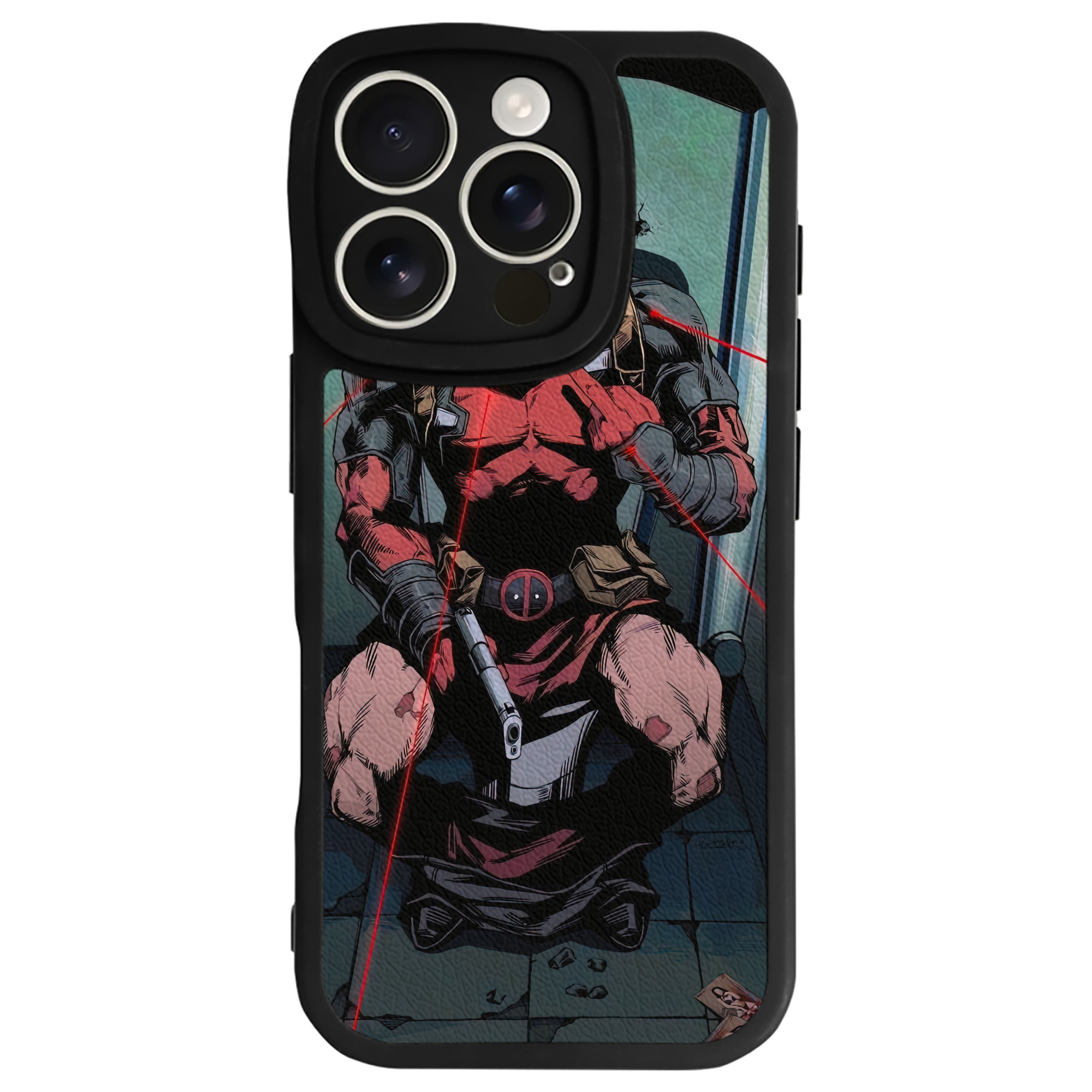（画像用） Deadpool デッドプール 【iPhone 16シリーズ対応】シリコンスマホケース（レザー調） 材質：シリコン